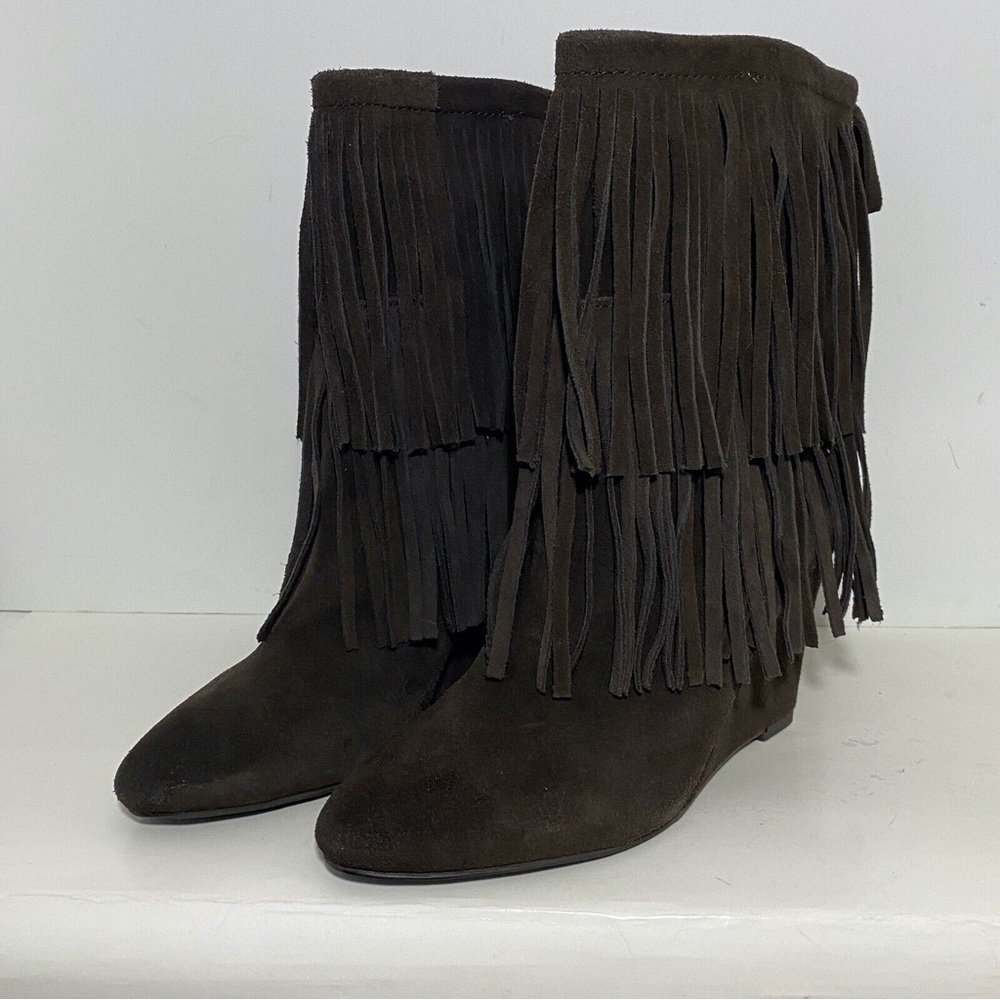 NEW Denim & Supply Donata Suede fringe wedge bootie 7.5